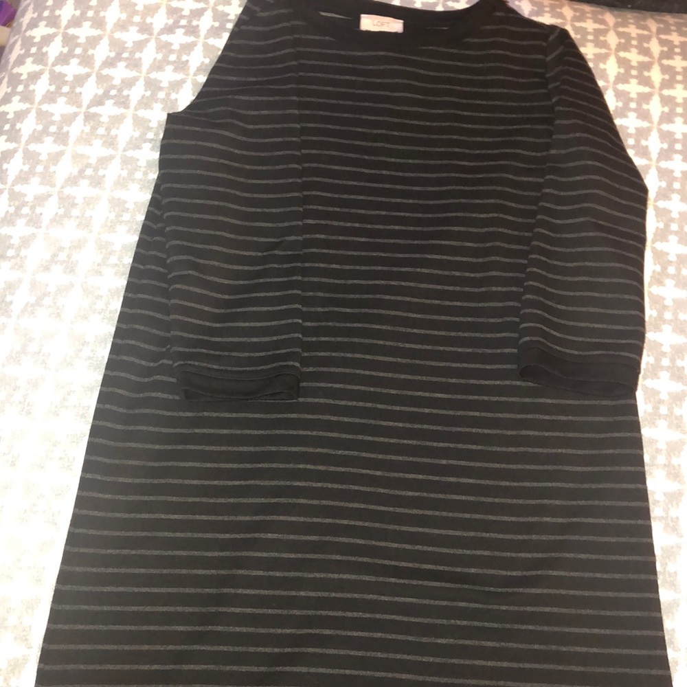 Loft Striped Dress with 3/4 sleeves